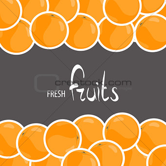 Fresh oranges on a black background