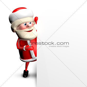 3D Illustration Jolly Santa Claus with  White Background