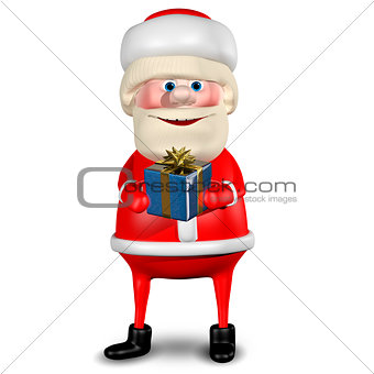 3D Illustration of Santa Claus with Gifts