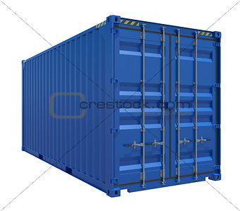 Blue shipping container