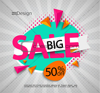 Big sale - bright modern banner.