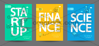 Infographics of start up, science, finance.