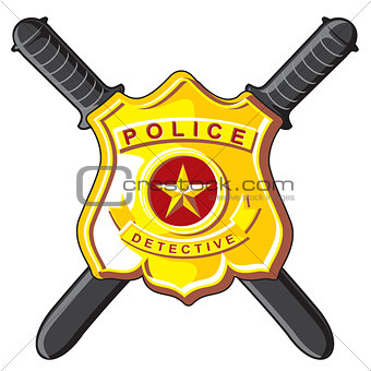Badge and batons police