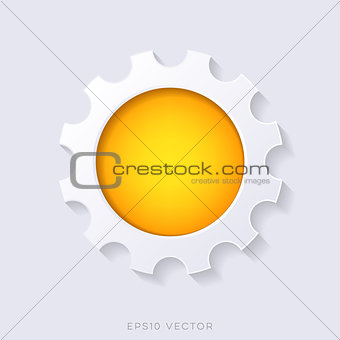 Orange vector 3d web button