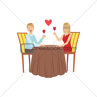 Couple In Love On The Date With Restaurant