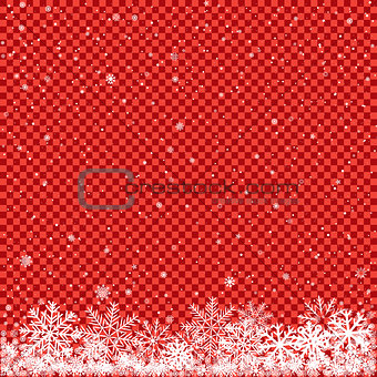 snow on red transparent background