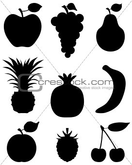 Silhouettes of fruit