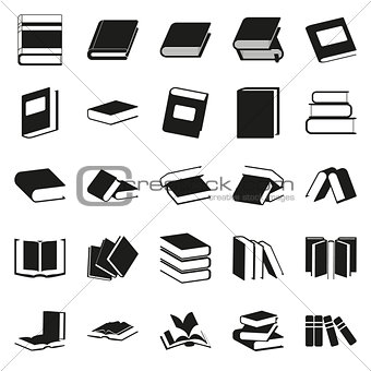 black book simple icons set