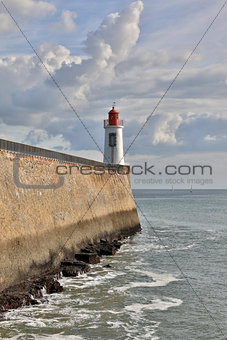 Red Lighthouse in Les Sables d'Olonne - France