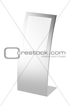 Curved silver ad panel