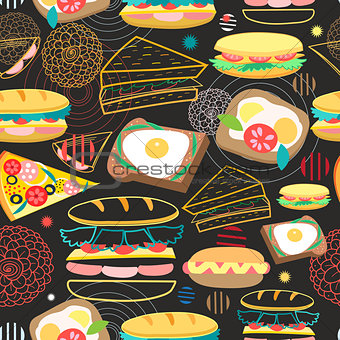 Seamless vector pattern sandwiches