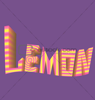 striped inscription lemon purple background logo