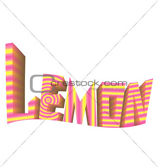 striped sign white background lemon logo