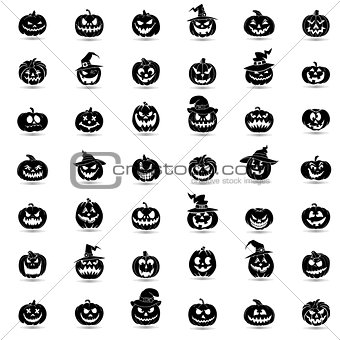 Halloween pumpkin 42 icons set