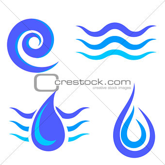 Set of Water Icons Isolated
