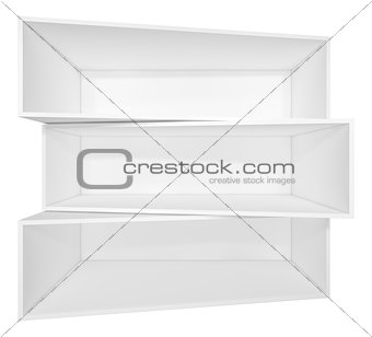 Illuminated white shelf for presentations