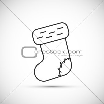 Christmas sock thin line icon