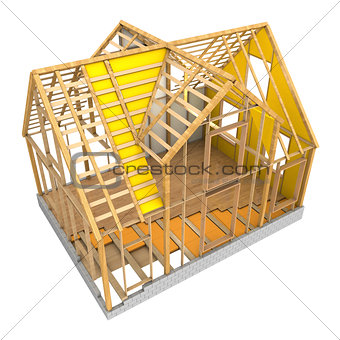 house frame and insulation