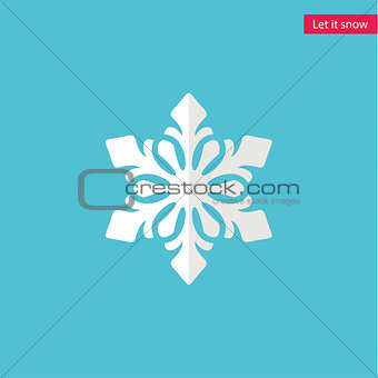 Vector Snowflake flat Icon.