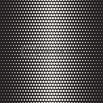 Vector Seamless Black and White Halftone Random Squares Pattern