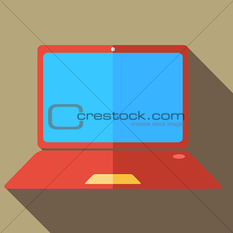 Modern flat design concept icon  computer and laptop. Vector ill