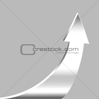 Silver arrow and neutral grey background