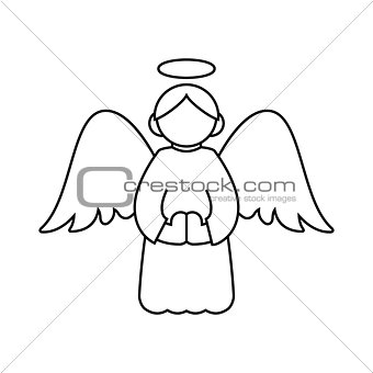Christmas angel thin line icon