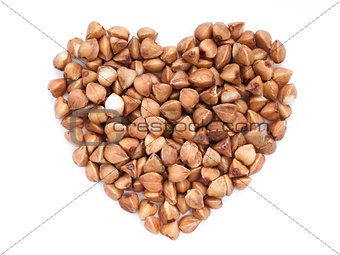 buckwheat heart-shaped isolated