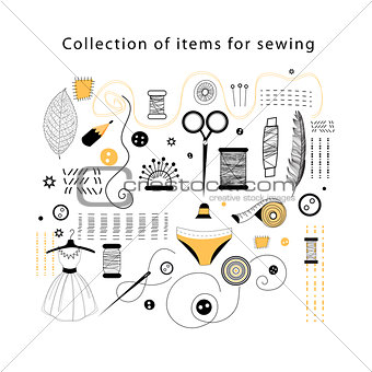 Set elements for sewing