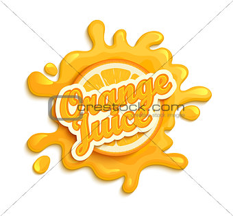 Orange juice label splash.