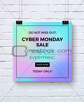 Cyber monday concept design for banner, flyer and advertisement