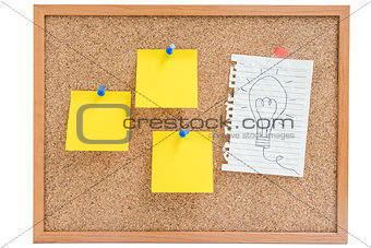 Isolated working idea and papers board