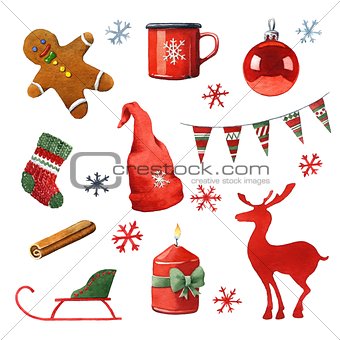 Watercolor Christmas clipart