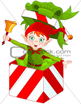 Elf Popping out of a Christmas Box 