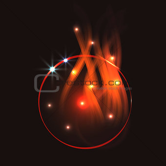 Fire circle abstract shape vector.