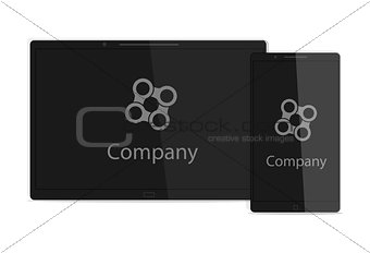 Vector illustration digital tablet PC and mobile smartphone.