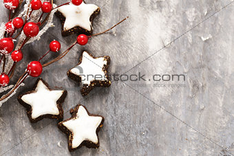 Traditional Christmas sweet gingerbread cookies with spices