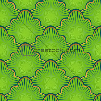 Golden and green seamless pattern