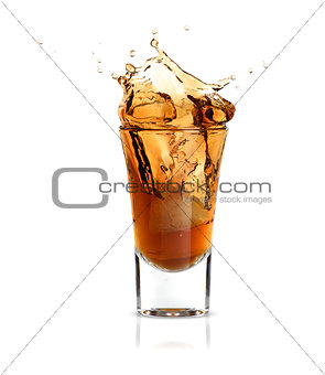whiskey in a glass isolated