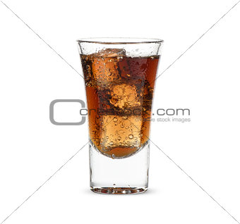alcoholic drink with ice cubes