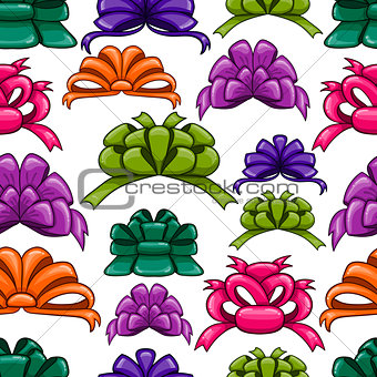 Seamless pattern with cartoon bow