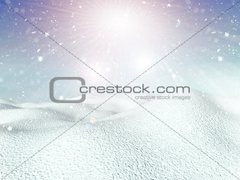 3D snowy background