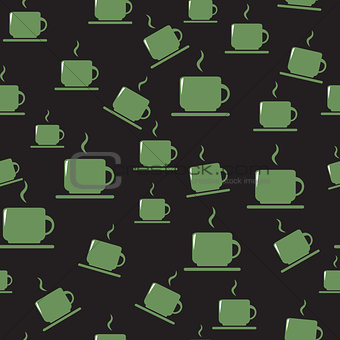 Tea or coffee cups on dark background.
