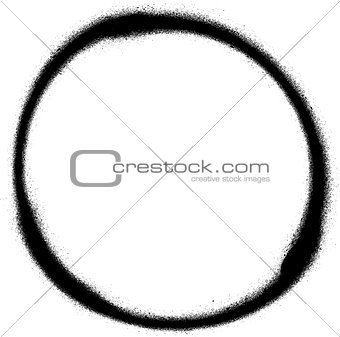 graffiti circle spray design element in black on white