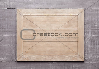 Wooden textured sign board for messages empty