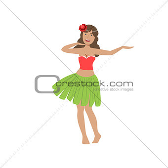 Woman Dancing Hula Hawaiian Vacation Classic Symbol