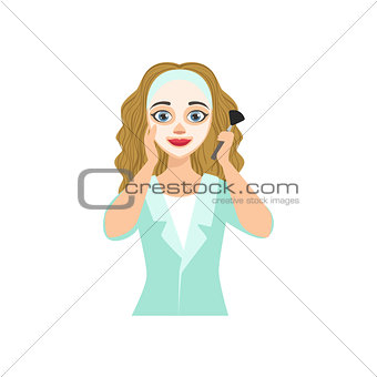 Woman Applying Mask Home Spa Treatment Procedure