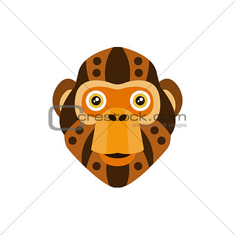 Chimpanzee African Animals Stylized Geometric Head