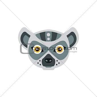 Lemur African Animals Stylized Geometric Head