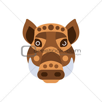 Wart Hog African Animals Stylized Geometric Head